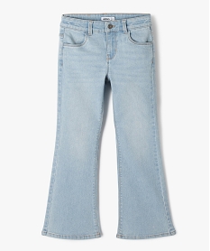 GEMO Jean Flare extensible avec ceinture ajustable fille blanc chine