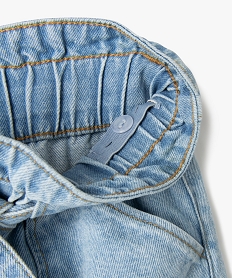 jupe en jean avec taille foncee effet paper bag fille grisJ991101_3