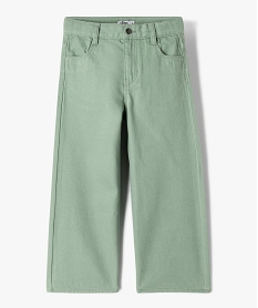 pantalon large a taille ajustable en coton fille vertJ991601_1
