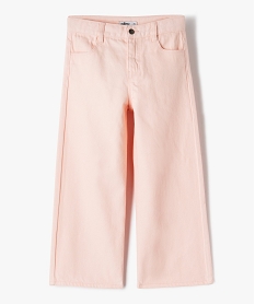 pantalon large a taille ajustable en coton fille roseJ991701_1