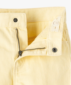 pantalon large a taille ajustable en coton fille jauneJ991801_2