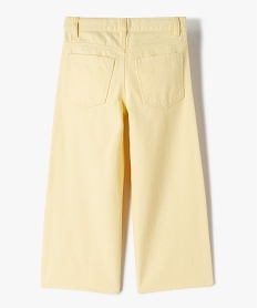 pantalon large a taille ajustable en coton fille jauneJ991801_3
