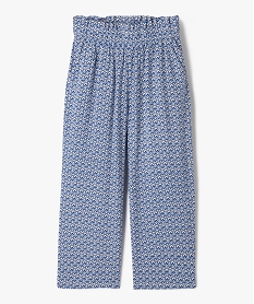 GEMO Pantalon fluide imprimé en viscose fille bleu standard