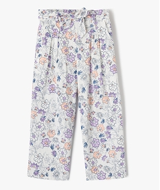 pantalon ample a motifs fleuris fille - lulucastagnette blancJ992701_1