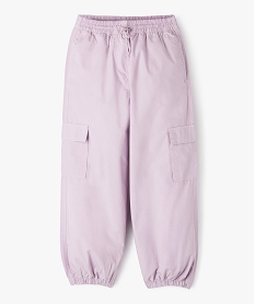 GEMO Pantalon cargo parachute en toile fine fille Violet