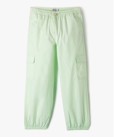 GEMO Pantalon cargo parachute en toile fine fille Vert