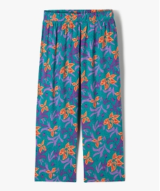 GEMO Pantalon large et fluide à motifs fille Vert