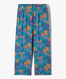 GEMO Pantalon large et fluide à motifs fille Vert