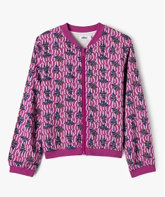 veste zippee en viscose imprimee fille violetJ994801_1