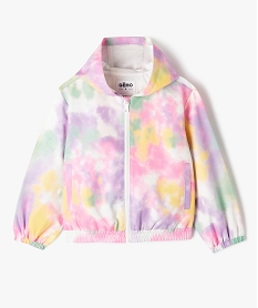 blouson coupe-vent et deperlant a capuche tie-and-dye fluo fille roseJ995301_1