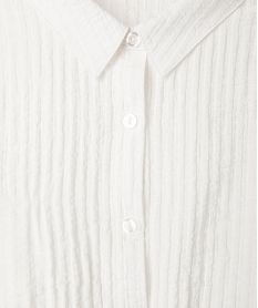 chemise en maille gaufree avec bas ajustable fille blancJ995501_2