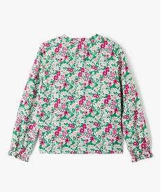 chemise fleurie avec fines rayures pailletees fille - lulucastagnette roseJ995601_3