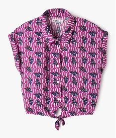 GEMO Chemise sans manches loose en viscose imprimée fille violet standard