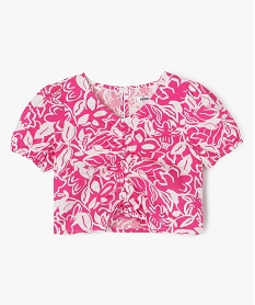 GEMO Blouse à manches courtes à motifs fleuris fille rose standard