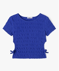 GEMO Tee-shirt à manches courtes avec ouvertures sur les côtés fille bleu standard