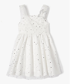 GEMO Robe de cérémonie en tulle à paillettes fille Beige