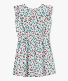 GEMO Robe fluide fleurie à volants fille Beige