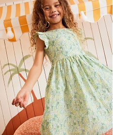 GEMO Robe sans manches à motifs fleuris fille vert standard