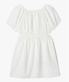 GEMO Robe à manches courtes avec ouvertures à la taille fille blanc chine