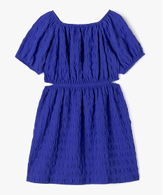 GEMO Robe à manches courtes avec ouvertures à la taille fille bleu standard
