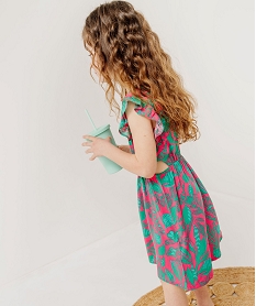 GEMO Robe sans manches en viscose fluide imprimée fille Vert