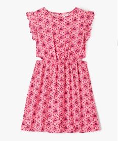 GEMO Robe sans manches en viscose fluide imprimée fille rose vif