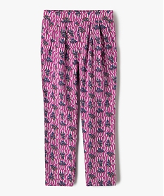 GEMO Pantalon fluide imprimé en viscose fille violet standard