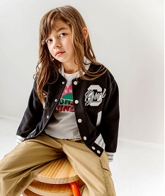 GEMO Blouson en molleton et fermeture pressionnée fille noir standard