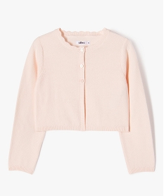 GEMO Gilet court en maille fantaisie fille rose standard