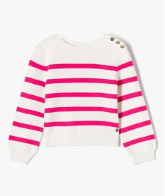 GEMO Pull rayé coupe courte fille - LuluCastagnette Beige