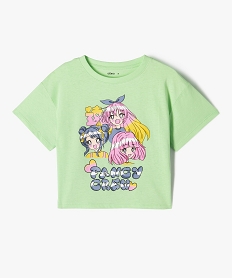 GEMO Tee-shirt à manches courtes avec motif girly vert standard