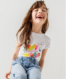 tee-shirt a manches courtes fille - gabby et la maison magique blanc tee-shirtsK002901_1