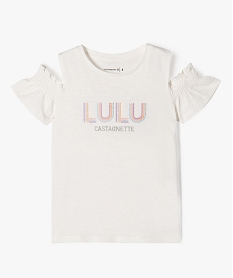 GEMO Tee-shirt manches courtes à épaules dénudées fille - LuluCastagnette Beige