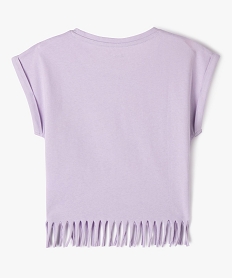 tee-shirt a manches courtes avec motif sequins et franges fille violetK003801_3