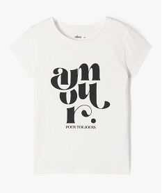 GEMO Tee-shirt à manches courtes avec motif fille blanc chine