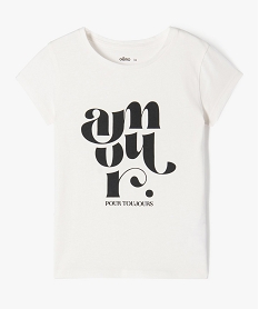 GEMO Tee-shirt à manches courtes avec motif fille Beige