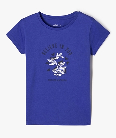 GEMO Tee-shirt à manches courtes avec motif fille bleu standard