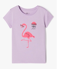 GEMO Tee-shirt à manches courtes avec motif fille violet standard