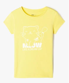 tee-shirt a manches courtes avec motif fille jaune tee-shirtsK004201_1