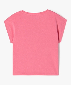 tee-shirt manches courtes loose imprime fille roseK004701_3