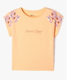 GEMO Tee-shirt manches courtes loose imprimé fille orange standard