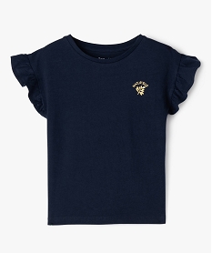 GEMO Tee-shirt à manches courtes avec volants fille Bleu