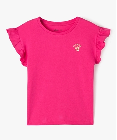 tee-shirt a manches courtes avec volants fille roseK005501_1