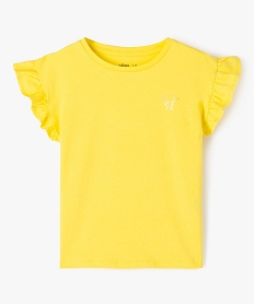 GEMO Tee-shirt à manches courtes avec volants fille jaune standard