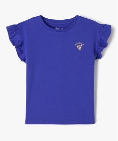 tee-shirt a manches courtes avec volants fille bleu tee-shirtsK005701_1