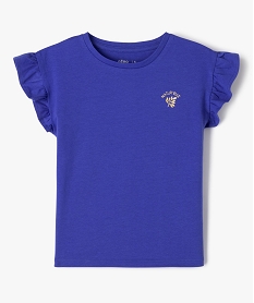 GEMO Tee-shirt à manches courtes avec volants fille bleu standard