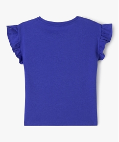 tee-shirt a manches courtes avec volants fille bleuK005701_3