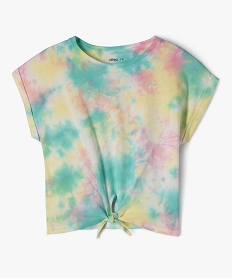 GEMO Tee-shirt oversize à manches courtes effet tie and dye fille Jaune