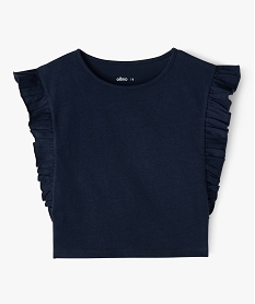 GEMO Tee-shirt avec volants sur les côtés fille navy
