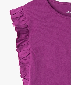 tee-shirt fille avec volants sur les cotes violetK006601_4